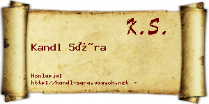 Kandl Sára névjegykártya